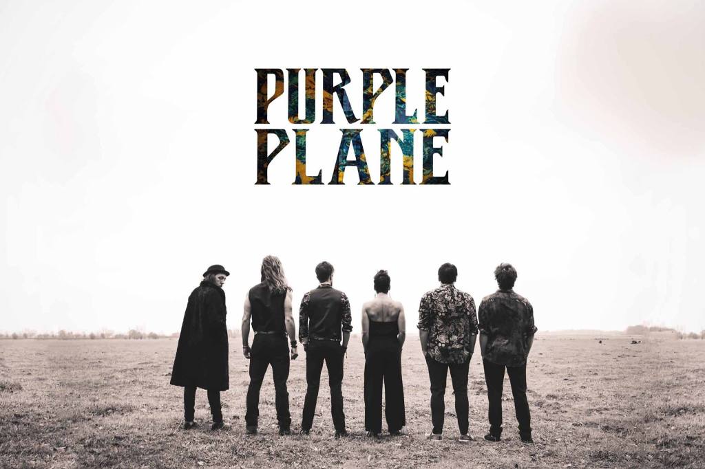Affiche du groupe de rock Purple Plane dans lequel joue Pierre Burette en tant que violoncelliste et compositeur